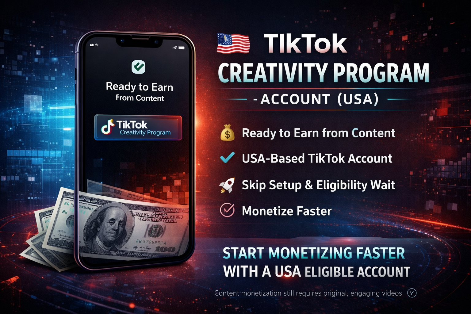 Tiktok Creativity Program - Account USA