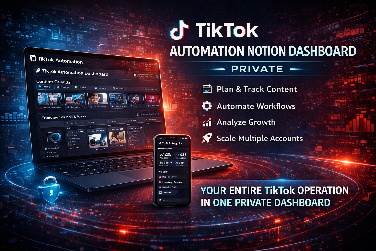 TikTok Automation Notion Dashboard (Private)